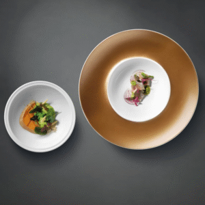 Deep presentation plate and bowl black